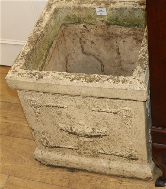 A large square garden planter W.47cm